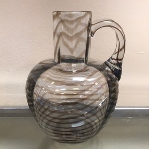 VTG (50s) Signed & Numbered Tyra Pors Kalmar Sweden Art Glass Swirl Jug
